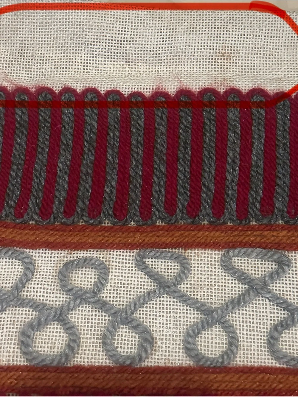 Vtg Embroidered Crewel Yarn Wall Runner Birds Folk Art Textile Tapestry READ 70